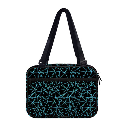 Black And Blue Geometric Mosaic Print Double Strap Bible Bag