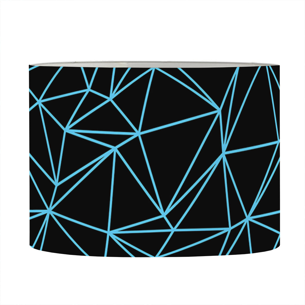 Black And Blue Geometric Mosaic Print Drum Lamp Shade