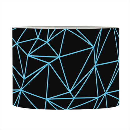 Black And Blue Geometric Mosaic Print Drum Lamp Shade