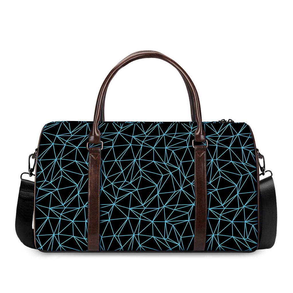 Black And Blue Geometric Mosaic Print Duffle Bag