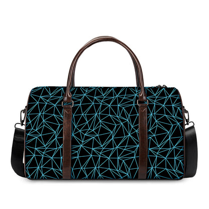 Black And Blue Geometric Mosaic Print Duffle Bag