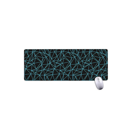 Black And Blue Geometric Mosaic Print Extended Mouse Pad
