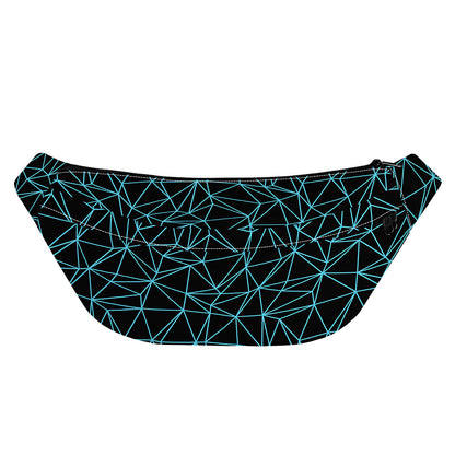 Black And Blue Geometric Mosaic Print Fanny Pack