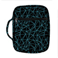 Black And Blue Geometric Mosaic Print Front Pocket Bible Bag