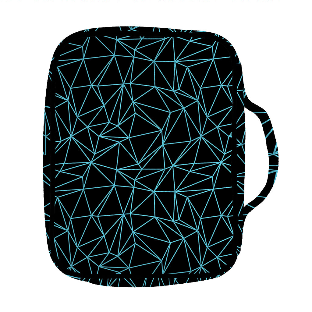 Black And Blue Geometric Mosaic Print Front Pocket Bible Bag