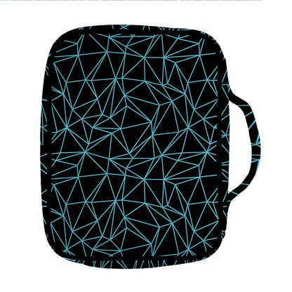 Black And Blue Geometric Mosaic Print Front Pocket Bible Bag