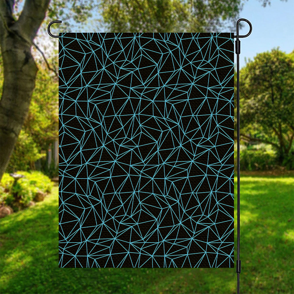 Black And Blue Geometric Mosaic Print Garden Flag