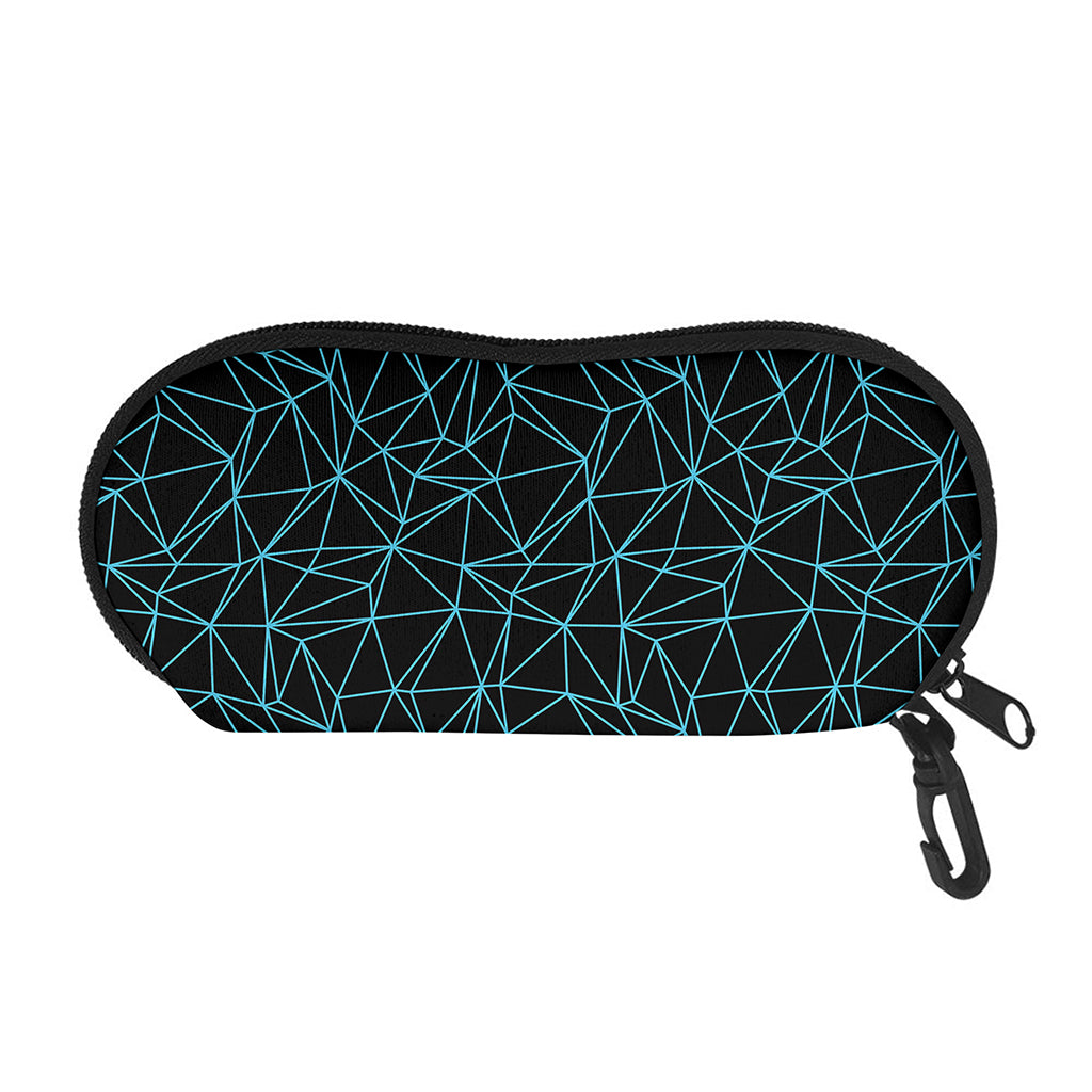 Black And Blue Geometric Mosaic Print Glasses Case