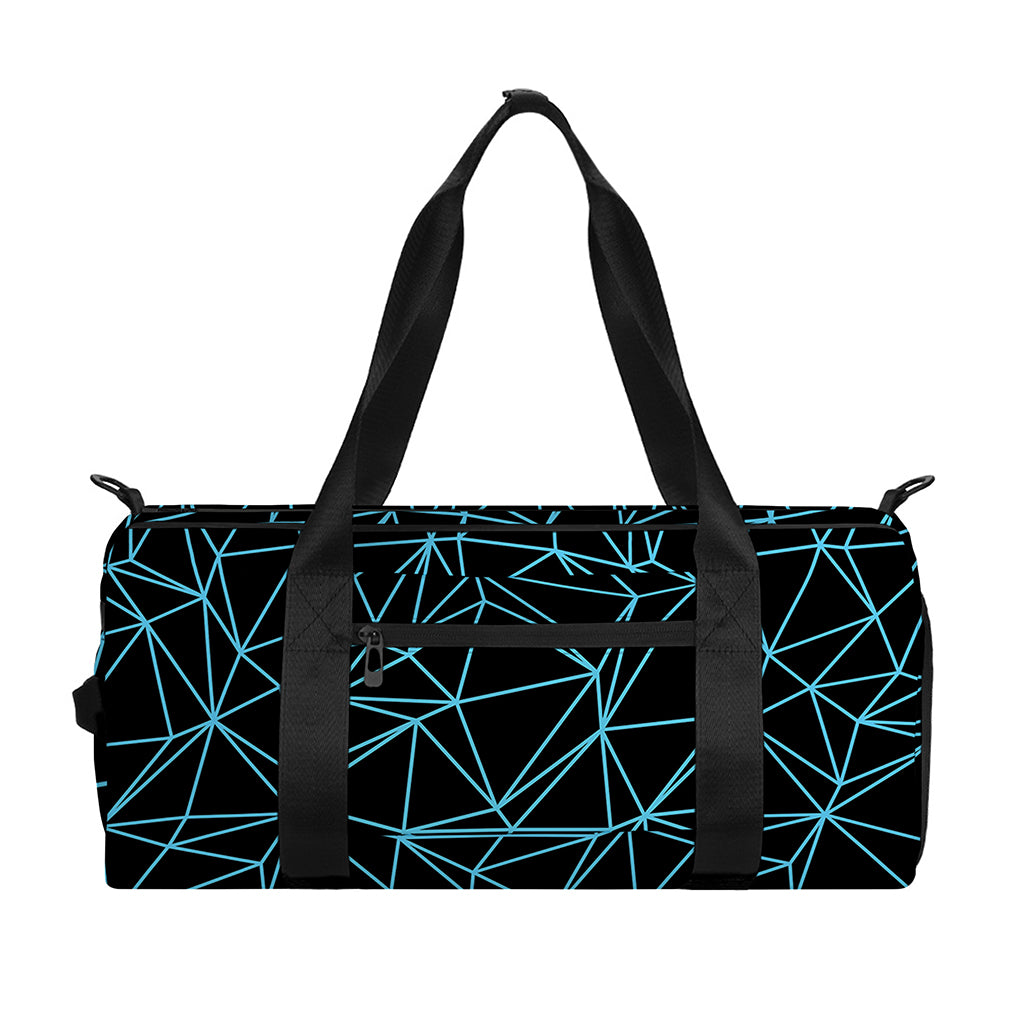 Black And Blue Geometric Mosaic Print Gym Bag