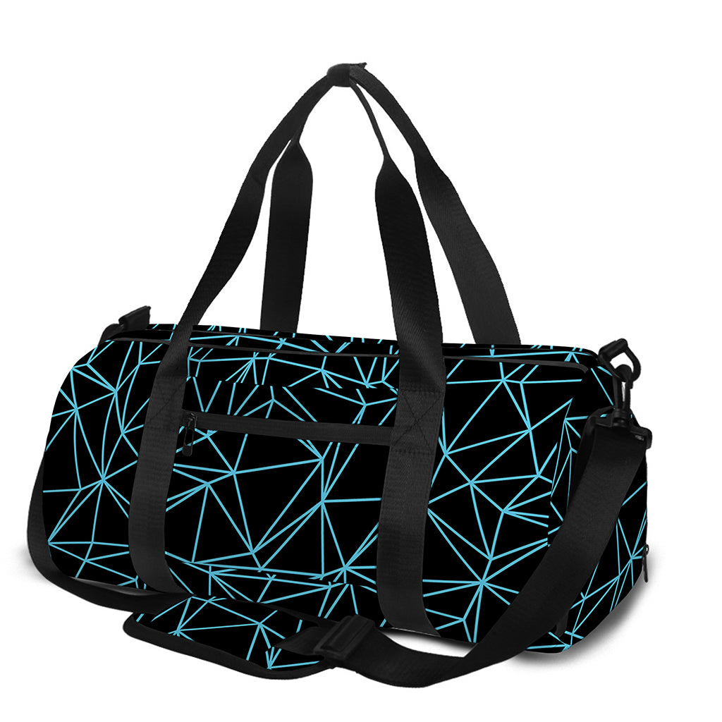 Black And Blue Geometric Mosaic Print Gym Bag