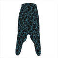 Black And Blue Geometric Mosaic Print Hammer Pants