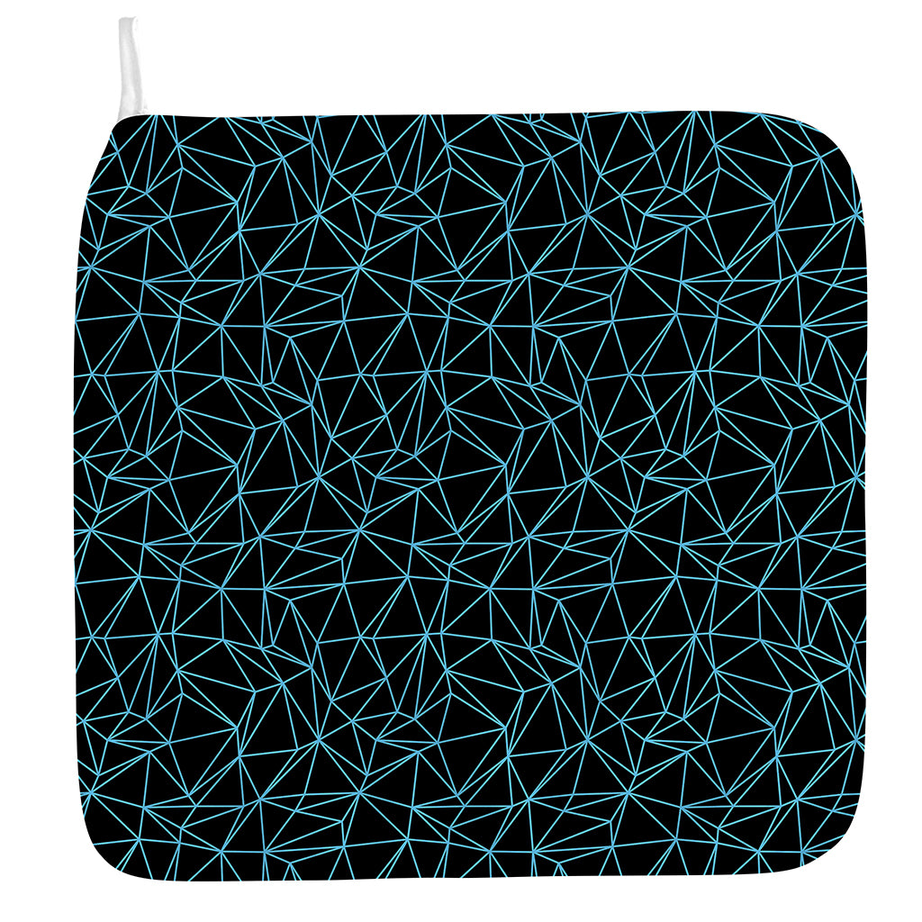 Black And Blue Geometric Mosaic Print Hand Towel