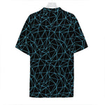 Black And Blue Geometric Mosaic Print Hawaiian Shirt