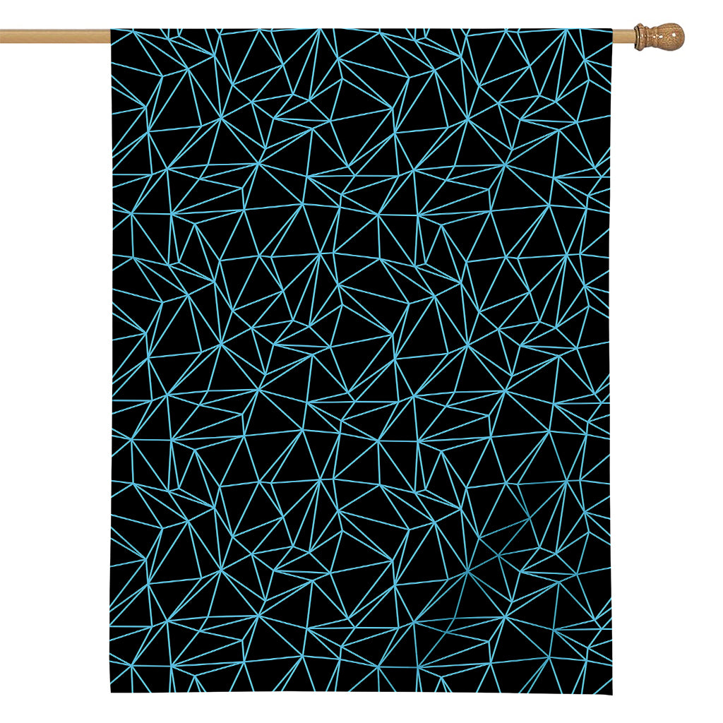 Black And Blue Geometric Mosaic Print House Flag