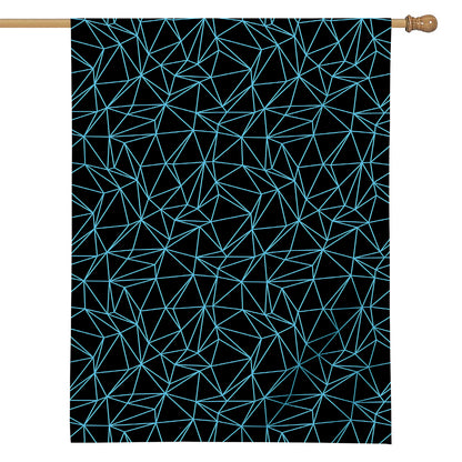 Black And Blue Geometric Mosaic Print House Flag