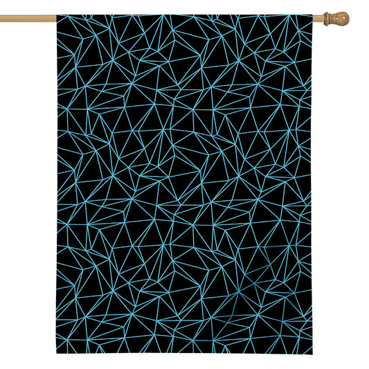 Black And Blue Geometric Mosaic Print House Flag