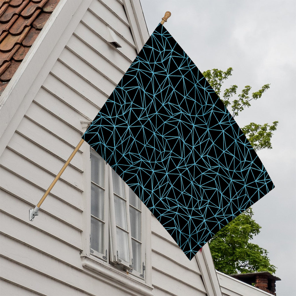 Black And Blue Geometric Mosaic Print House Flag
