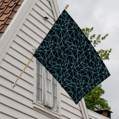 Black And Blue Geometric Mosaic Print House Flag
