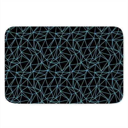 Black And Blue Geometric Mosaic Print Indoor Door Mat