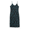 Black And Blue Geometric Mosaic Print Jersey Midi Cami Dress