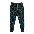 Black And Blue Geometric Mosaic Print Jogger Pants