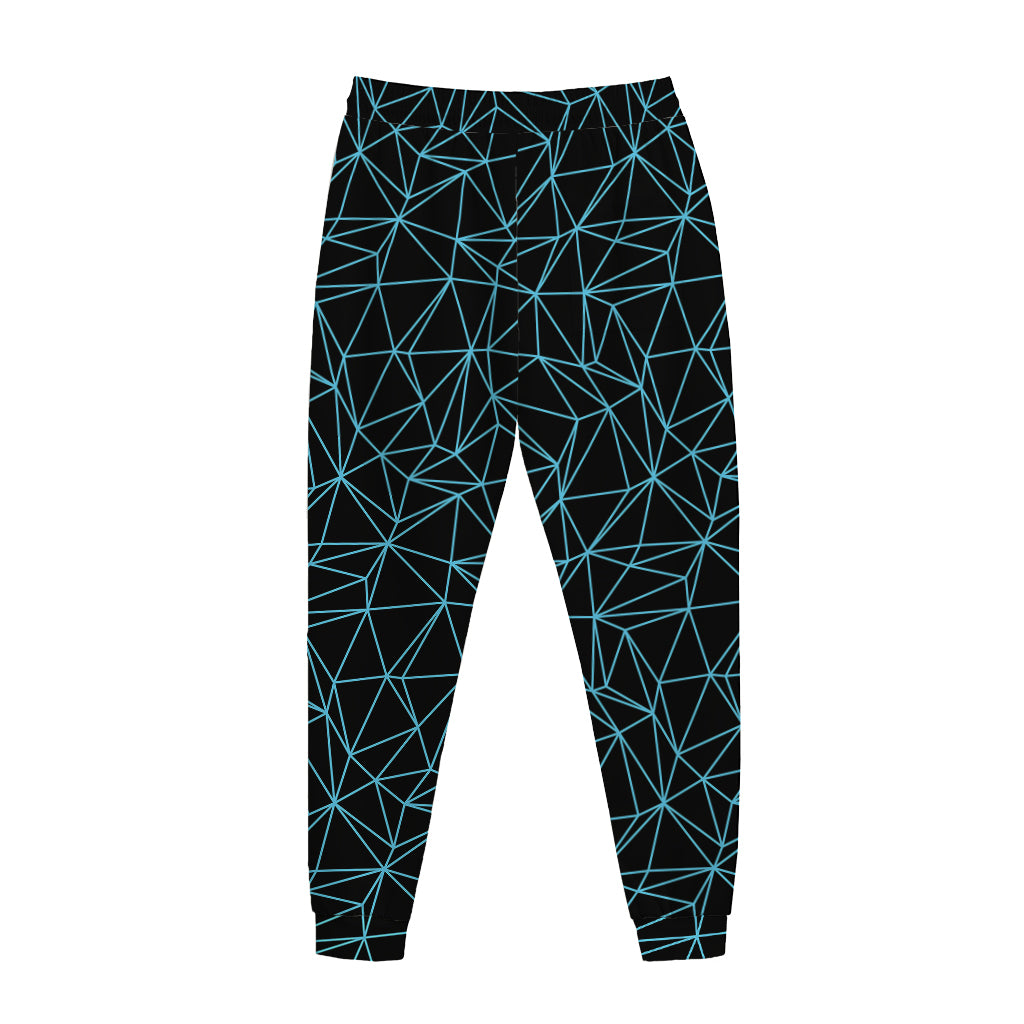 Black And Blue Geometric Mosaic Print Jogger Pants