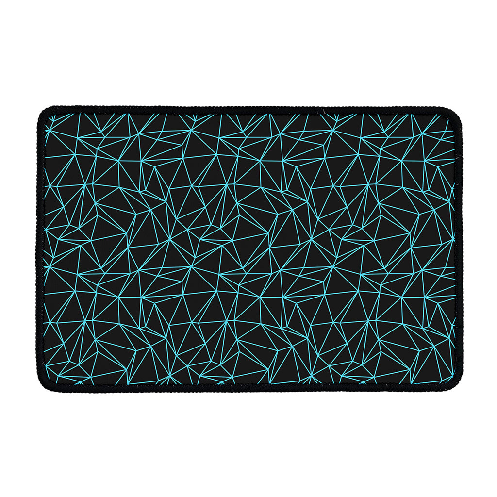 Black And Blue Geometric Mosaic Print Kitchen Mat
