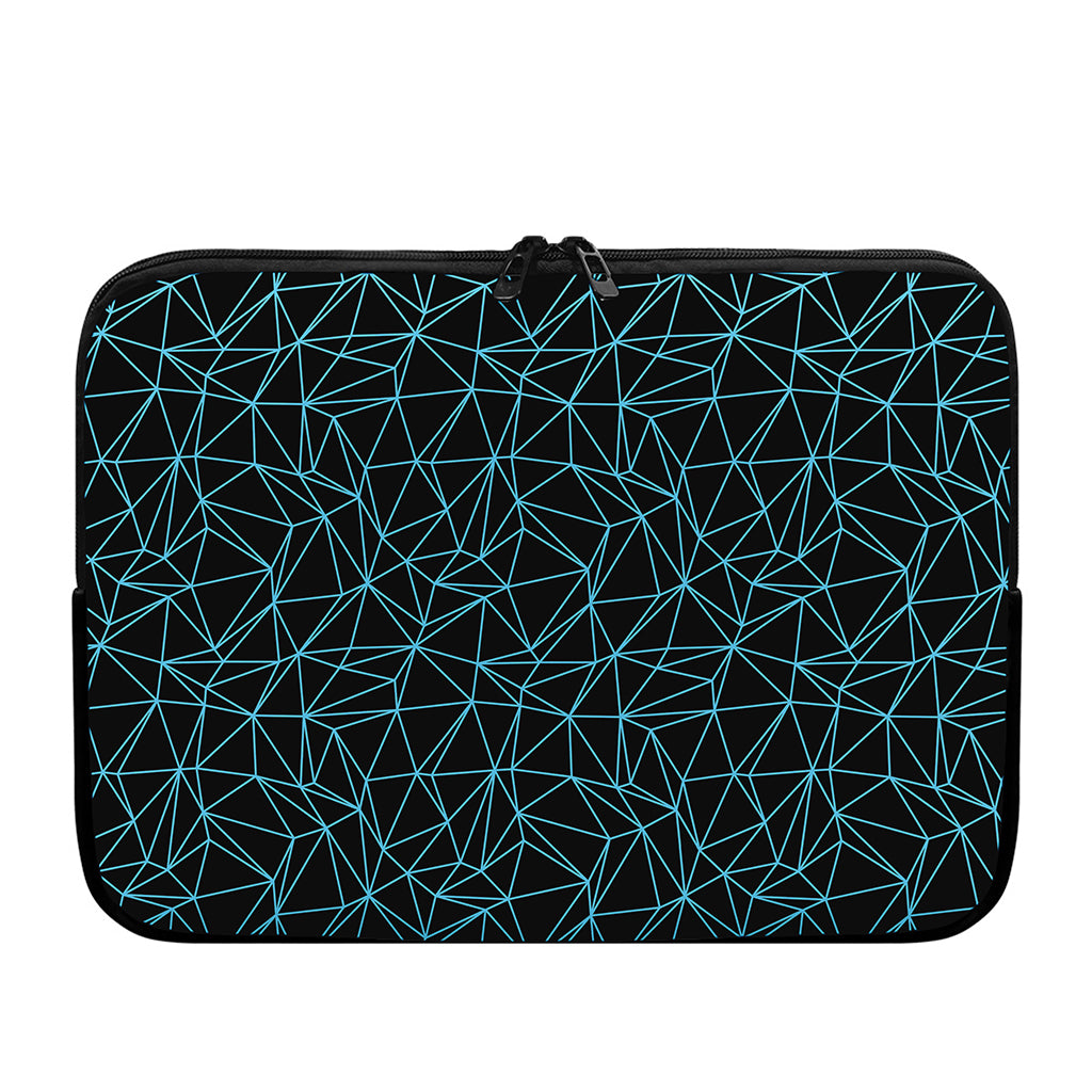 Black And Blue Geometric Mosaic Print Laptop Sleeve