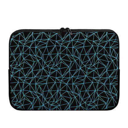 Black And Blue Geometric Mosaic Print Laptop Sleeve