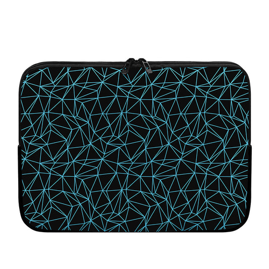 Black And Blue Geometric Mosaic Print Laptop Sleeve