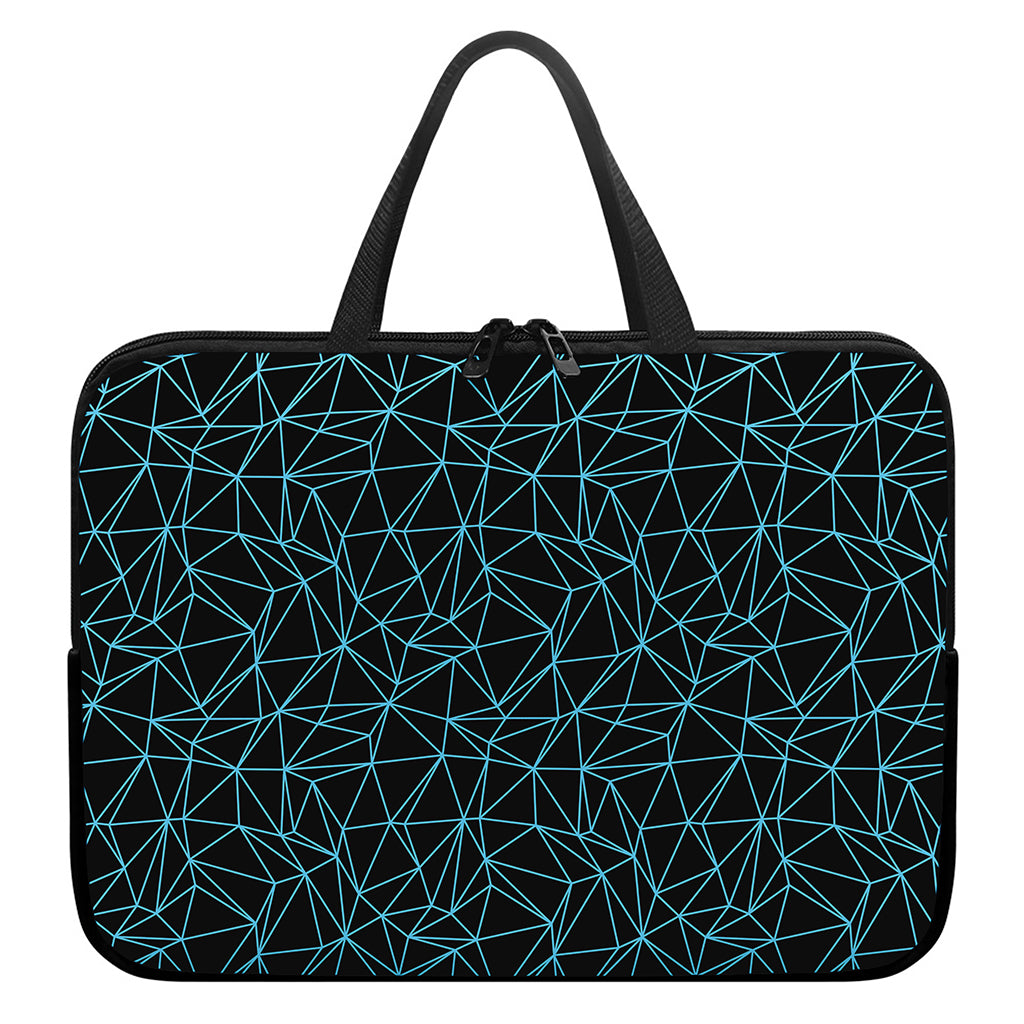 Black And Blue Geometric Mosaic Print Laptop Sleeve With Handle