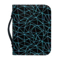 Black And Blue Geometric Mosaic Print Leather Bible Cover