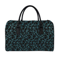 Black And Blue Geometric Mosaic Print Leather Duffel Bag