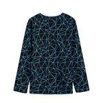 Black And Blue Geometric Mosaic Print Long Sleeve Short Coat