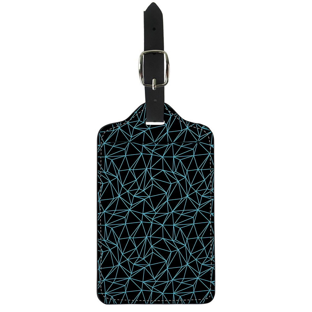 Black And Blue Geometric Mosaic Print Luggage Tag