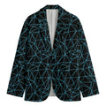 Black And Blue Geometric Mosaic Print Men's Blazer