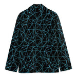 Black And Blue Geometric Mosaic Print Men's Blazer
