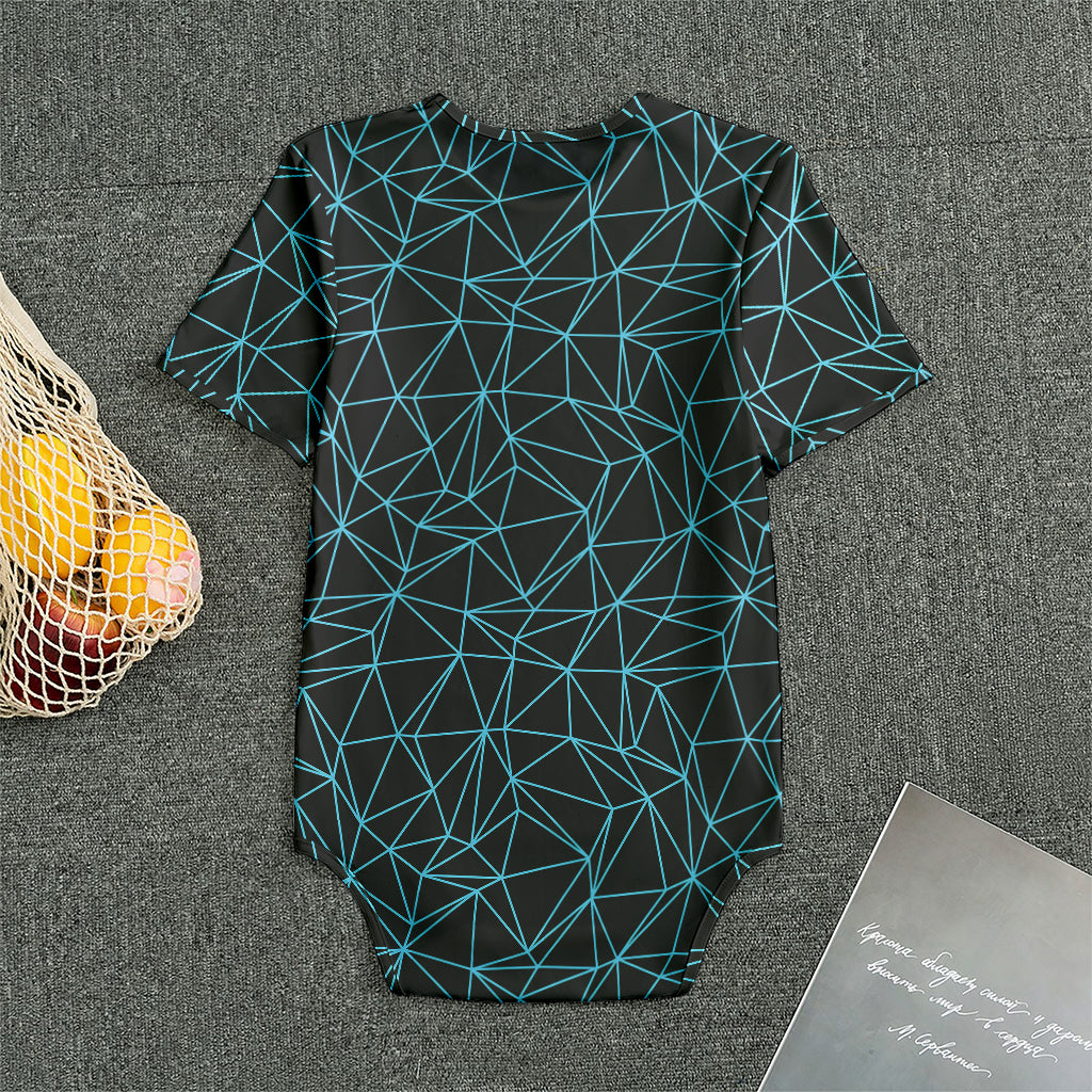 Black And Blue Geometric Mosaic Print Men's Bodysuit