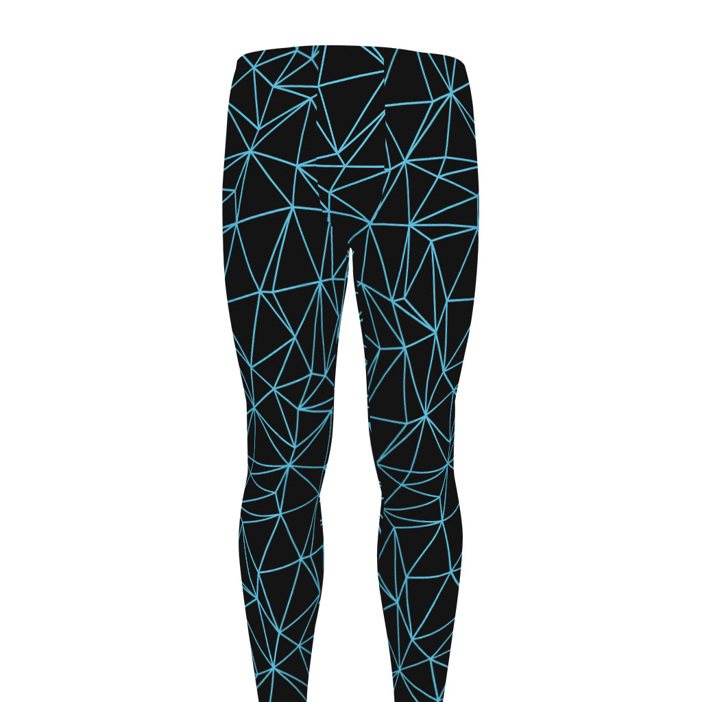 Black And Blue Geometric Mosaic Print Men's leggings