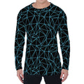 Black And Blue Geometric Mosaic Print Men's Long Sleeve T-Shirt