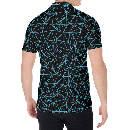 Black And Blue Geometric Mosaic Print Men's Shirt