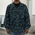 Black And Blue Geometric Mosaic Print Men's Shirt Jacket