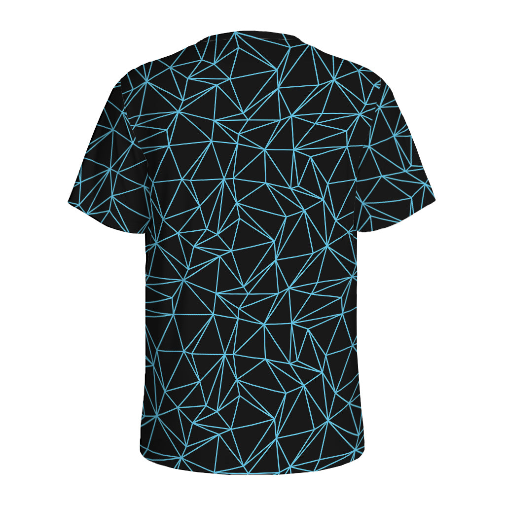 Black And Blue Geometric Mosaic Print Men's Sports T-Shirt