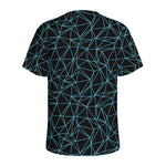 Black And Blue Geometric Mosaic Print Men's Sports T-Shirt