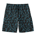 Black And Blue Geometric Mosaic Print Men's Swim Trunks