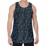Black And Blue Geometric Mosaic Print Men's Velvet Tank Top