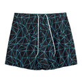 Black And Blue Geometric Mosaic Print Mesh Shorts