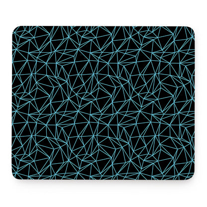 Black And Blue Geometric Mosaic Print Mouse Pad