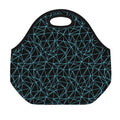 Black And Blue Geometric Mosaic Print Neoprene Lunch Bag