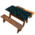 Black And Blue Geometric Mosaic Print Picnic Table Cover